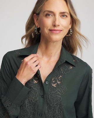 ちこVoile Front Press Shirt ちこVoile Front Press Shirt Cropped Button-up Shirt In Washed